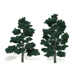 Woodland Scenics Ready Made Trees - Dark Green (6"-7") - 2pk