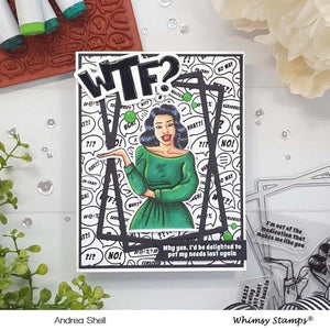 WTF?! Background Rubber Cling Stamp