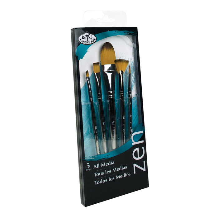 Zen Brush Set - All Media Short Handle Oval Set